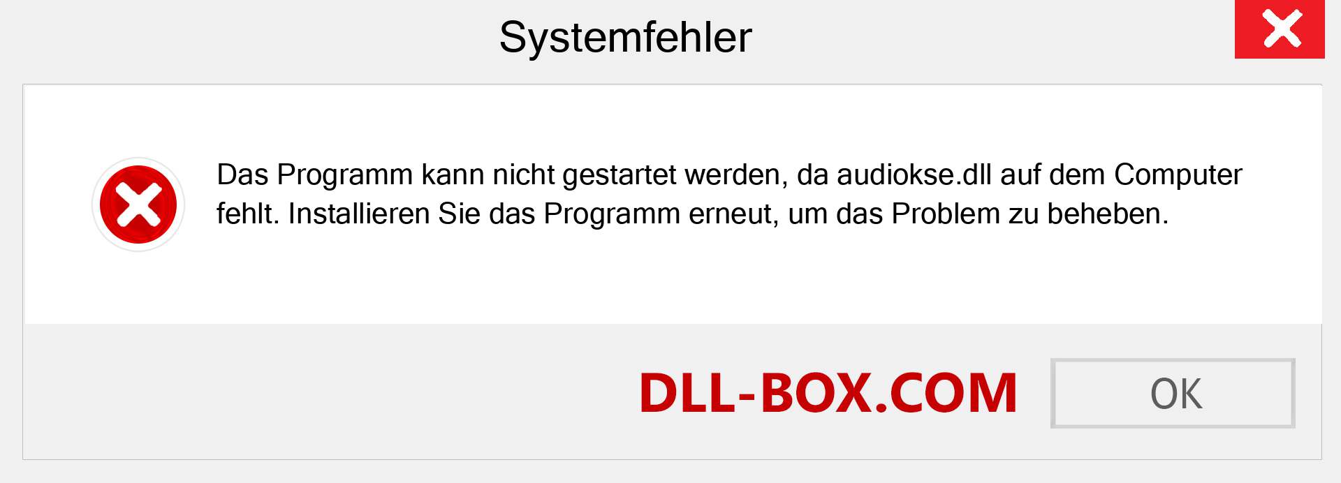 audiokse.dll-Datei fehlt?. Download für Windows 7, 8, 10 - Fix audiokse dll Missing Error unter Windows, Fotos, Bildern