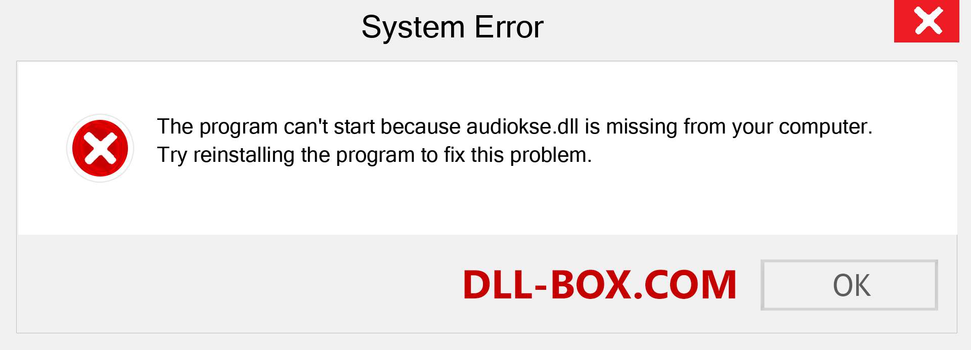  audiokse.dll file is missing?. Download for Windows 7, 8, 10 - Fix  audiokse dll Missing Error on Windows, photos, images