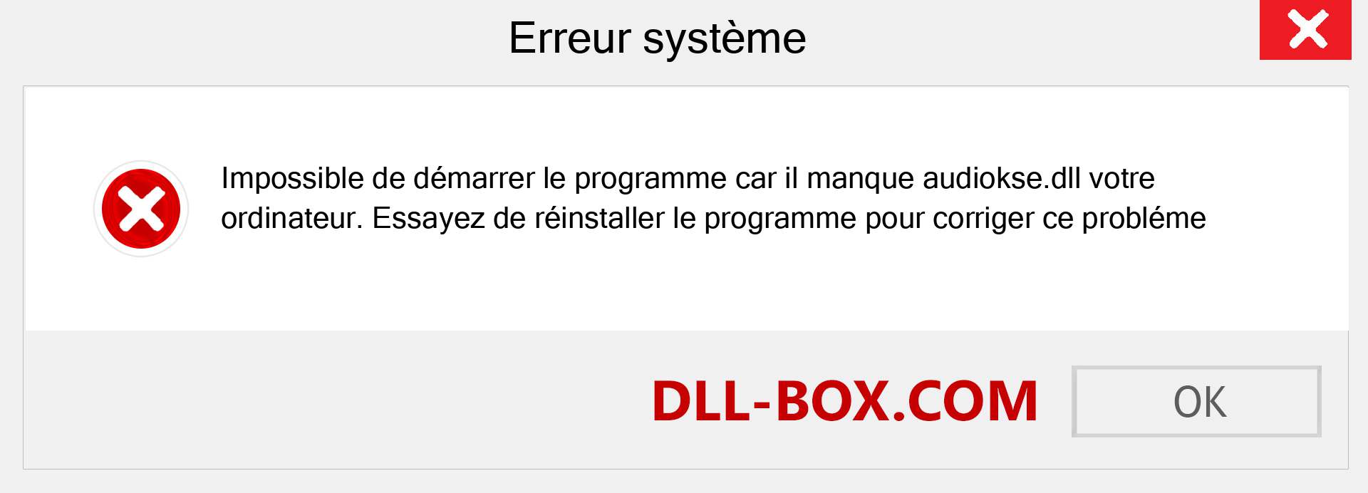 Le fichier audiokse.dll est manquant ?. Télécharger pour Windows 7, 8, 10 - Correction de l'erreur manquante audiokse dll sur Windows, photos, images